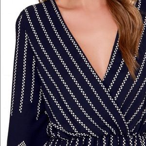 Lulu's Dresses - Lulus Navy Blue Print Dress Lulu's Dresses - Lulus Navy Blue Print Dress